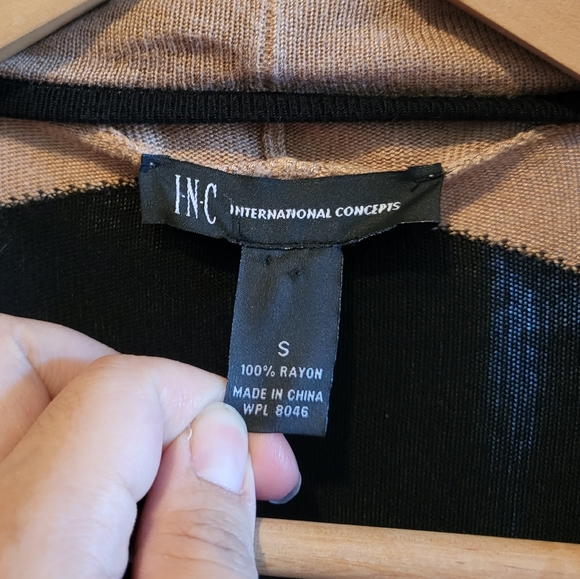 Inc Color Blocked Waterfall Open Cardigan - Picture 12 of 13